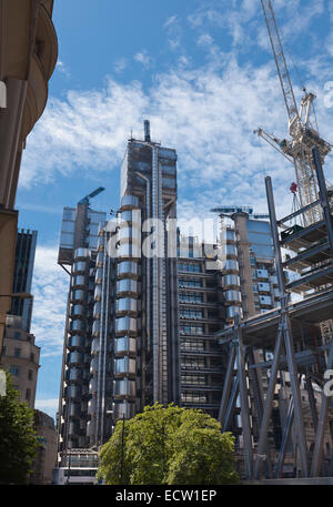 Vista del Palazzo Lloyds di Londra, Regno Unito Foto Stock