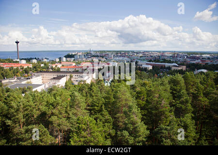 Vista panoramica dalla torre di osservazione, tampere, Finlandia, Europa Foto Stock