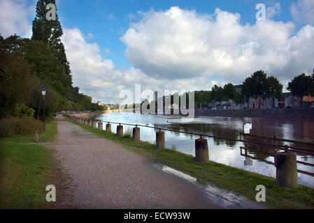 Chateau Gontier, Mayenne, Francia Foto Stock