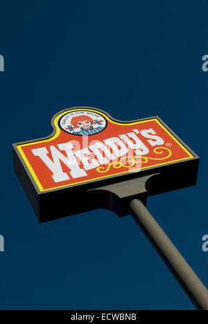 Foto di stock di Wendy's sign, STATI UNITI D'AMERICA. Foto Stock