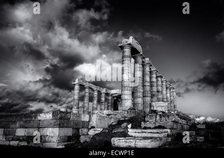 Tempio di Poseidone a Capo Sounion Grecia Foto Stock