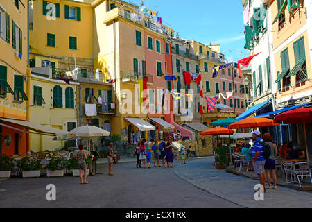 Vernazza Cinque Terre Italy Italian Riviera Liguria Europa Mar Ligure Foto Stock