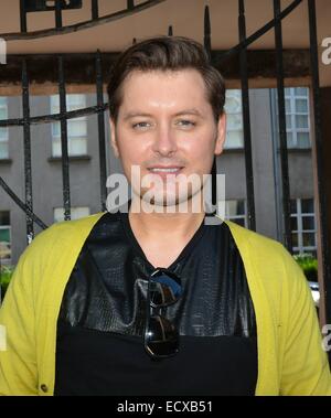 Brian Dowling ad oggi della FM Ray Darcy show per promuovere il suo nuovo TV3 Sabato notte spettacolo 'Sitting su una fortuna con: Brian Dowling dove: Dublino, Irlanda quando: 18 Giu 2014 Foto Stock