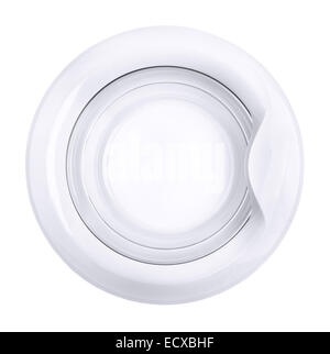 In prossimità della macchina di lavaggio porta isolata su bianco Foto Stock