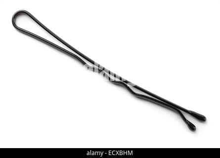 Piccolo in metallo nero tornante isolato su bianco Foto Stock