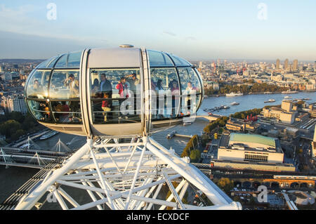 Vista panoramica dal London Eye capsula, Londra Inghilterra Regno Unito Regno Unito Foto Stock