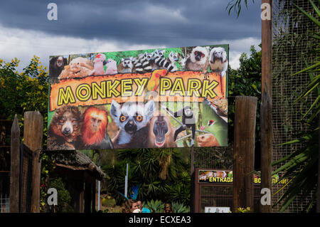 Tenerife - Monkey Park Zoo, Los Cristianos. Segno. Foto Stock