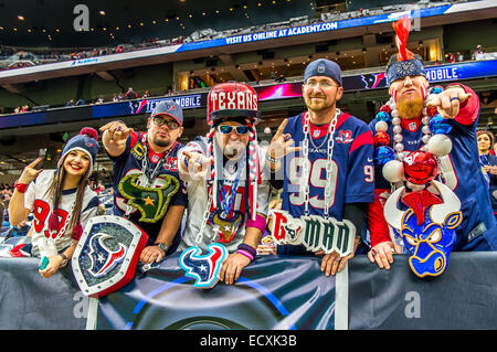 Houston, Texas, Stati Uniti d'America. Xxi Dec, 2014. Houston texano tifosi durante la NFL stagione regolare partita di calcio tra la Baltimore Ravens e Houston Texans al NRG Stadium di Houston, TX. Credito: csm/Alamy Live News Foto Stock