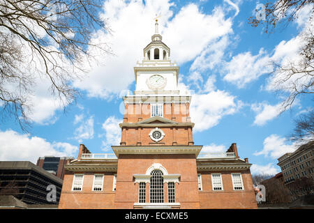 Independence Hall di Filadelfia in Pennsylvania dal lato sud, sito della firma della Dichiarazione di Indipendenza di 17 Foto Stock