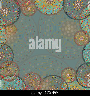 Cerchi la configurazione di sfondo retrò telaio. Vettore di vintage Foto Stock