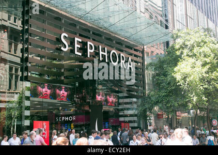 Sephora ha aperto il suo primo negozio australiano in Pitt Street Sydney nel dicembre 2014. Foto Stock