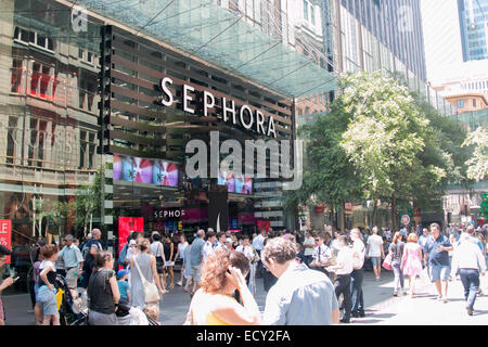 Sephora ha aperto il suo primo negozio australiano in Pitt Street Sydney nel dicembre 2014. Foto Stock