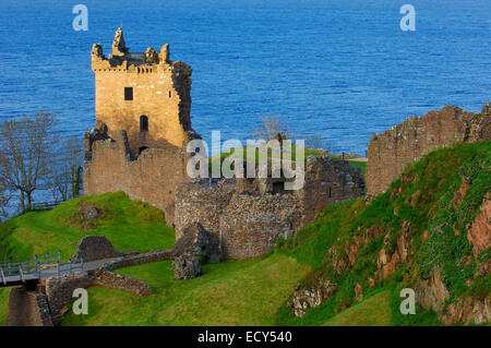 Castello Urquhart, Loch Ness e Highlands, Scotland, Regno Unito, Europa Foto Stock