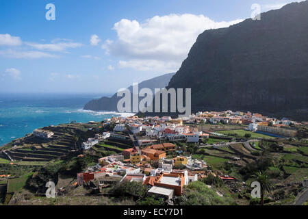 Vista di Agulo, La Gomera, isole Canarie, Spagna Foto Stock