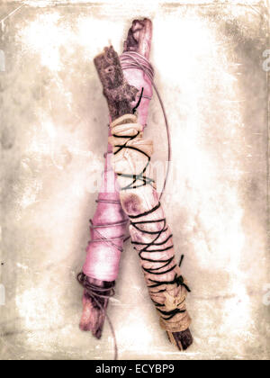 Close up avvolti in panni di legame naturale-processo colorante Foto Stock