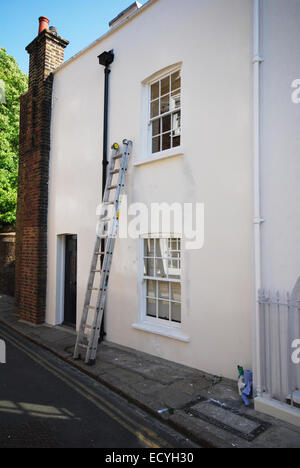 La scala al di fuori di casa di Hampstead, London REGNO UNITO Foto Stock