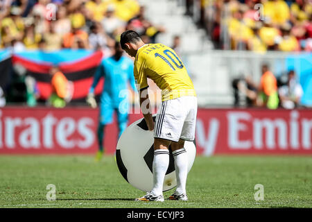 2014 della Coppa del Mondo FIFA - Gruppo C match, Costa d'Avorio v Colombia, tenutasi a Estádio Nacional de Brasilia con: James Rodríguez dove: Brasilia, Brasile quando: 19 Jun 2014 Foto Stock