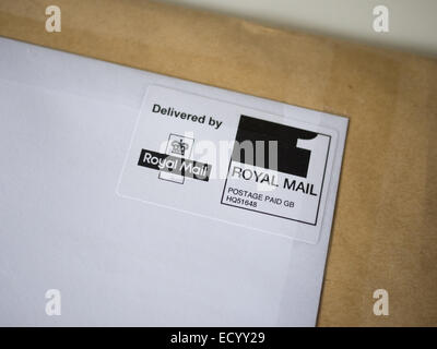 Royal Mail letter spese postali pagate timbro Foto Stock