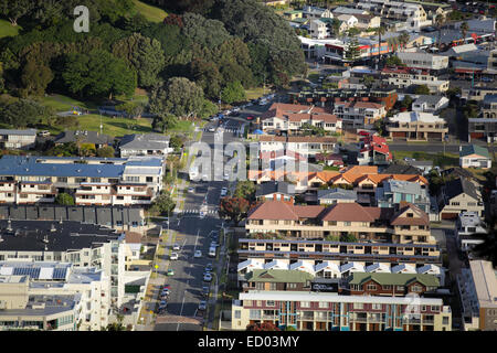 Vista aerea di Mount Maunganui suburbia Foto Stock