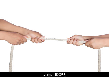 2 amico giocare rimorchiatore di guerra parte del Foto Stock