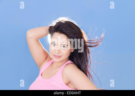 Indian bellezza seducente signora pongono Foto Stock