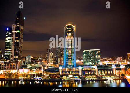 Il Crown Casino a Southbank sul bordo del Fiume Yarra è il più grande casinò in Australia a Melbourne Victoria Australia Foto Stock