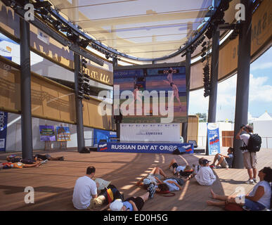 Undercover televisione sezione Visualizzazione, Athens Olympic Sports Complex, Marousi, Atene, il centro di Atene, regione Attica, Grecia Foto Stock