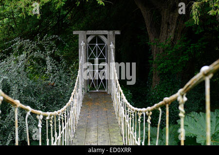 Birr castle ferro battuto sospensione ponte costruito 1820 fiume camcor offaly Foto Stock