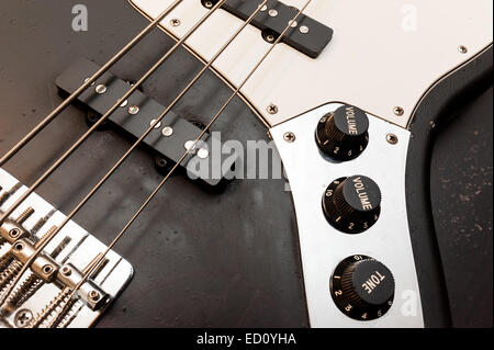 Vintage bass guitar corpo close-up Foto Stock