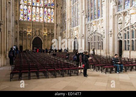 Interno della Cappella del King's College di Cambridge Cambridgeshire England Regno Unito Regno Unito Foto Stock