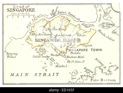 Mappa di Singapore (1888) Foto Stock