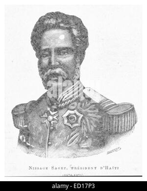 Nissage Saget, presidente di Haiti dal 1870 al 1874, prestò servizio durante un tumultuoso periodo della storia haitiana. La sua leadership mirava a stabilizzare il paese tra le sfide politiche e sociali nell'Haiti post-rivoluzionaria. Foto Stock