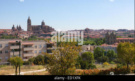 Vista aerea del Duomo e nel centro storico di Ciudad Rodrigo, una piccola città in provincia di Salamanca, Spagna. Foto Stock