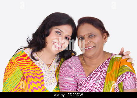 2 indian madre e figlia godere Foto Stock