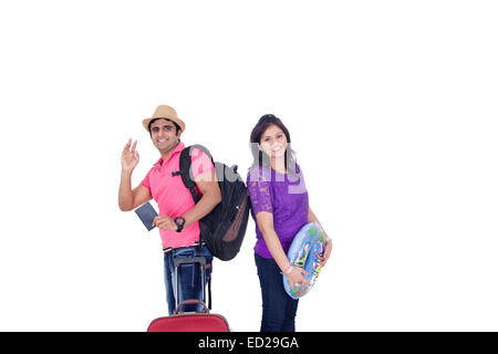 2 indian coppia sposata viaggio luna di miele Foto Stock