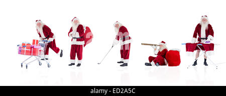 Immagine composita di diversi babbi natale Foto Stock