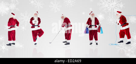 Immagine composita di diversi babbi natale Foto Stock