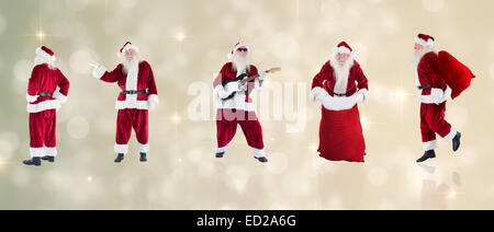 Immagine composita di diversi babbi natale Foto Stock