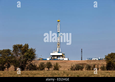 Flex attrezzatura di perforazione in funzione, il Dakota del Nord Foto Stock