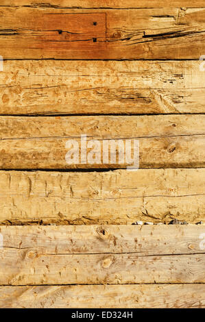 Texture di legno, rovere vecchie traversine ferroviarie Foto Stock