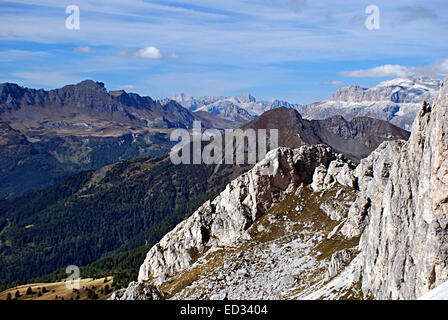 Panorama di montagna dal Monte Nuvolau Foto Stock