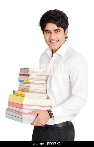 1 Indian business man libri di studio Foto Stock