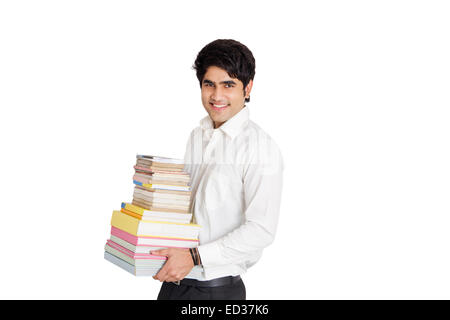 1 Indian business man libri di studio Foto Stock