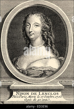 Anne Ninon de l'Enclos o Ninon de Lenclos, Ninon de Lanclos, 1620 - 1705, un autore francese, cortigiana, freethinker e patrono di Foto Stock