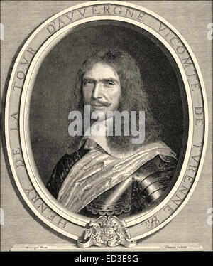 Ritratto di Henri de la Tour d'Auvergne, Vicomte de Turenne, 1611 - 1675, il Maresciallo Generale di Francia, Ritratto von Henri de la a Foto Stock