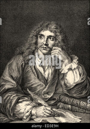 Moliere o Jean-Baptiste Poquelin, 1622 - 1673, un attore francese, direttore di teatro e drammaturgo, Ritratto von Molière oder Jean- Foto Stock