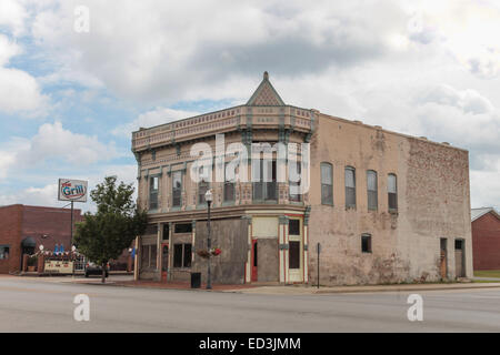 Metropolis Illinois, USA, casa di Superman, Fritts Building, meglio conosciuta come The Brown e Bruner Bank. Foto Stock