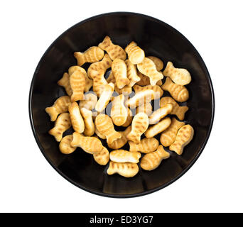 Biscotti salati pila su sfondo bianco. Foto Stock