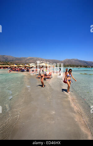 Elafonisi beach, a sud-ovest di Canea, Creta, Grecia. Foto Stock