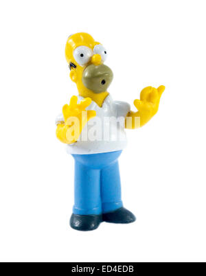 Amman, Giordania - 1 Novembre 2014: Homer Simpson figura giocattolo carattere dalla famiglia Simpson. The Simpsons è un americano di ani Foto Stock